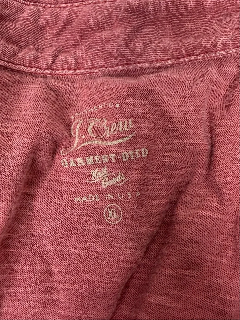 J. CREW / lot of (2) red green garment dyed slub cotton polo shirts / XL